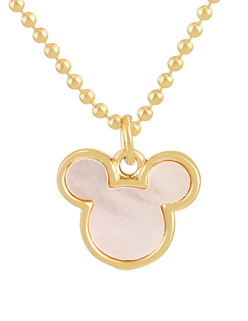 Fashion White 1 Pure Copper Shell Mickey Necklace