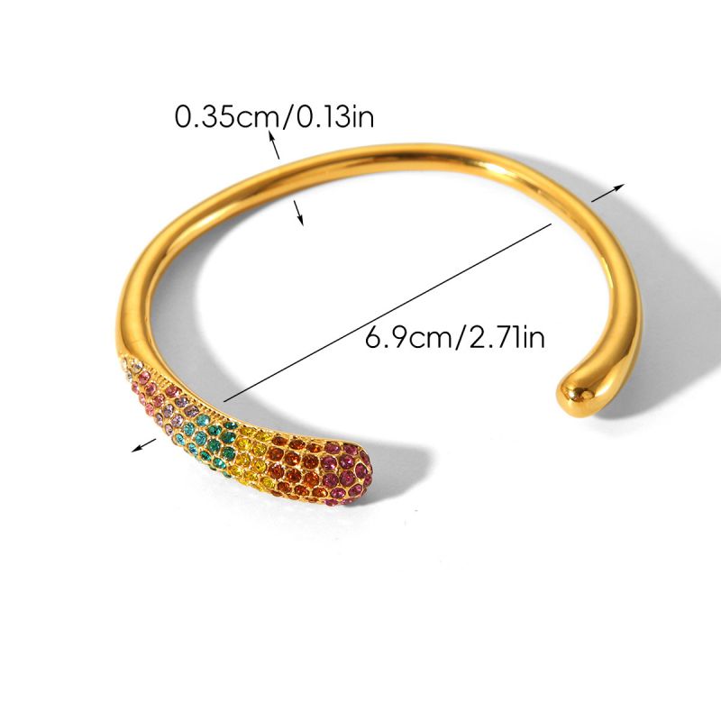 Zircon Bracelet Stainless Steel Diamond-encrusted Round Bracelet